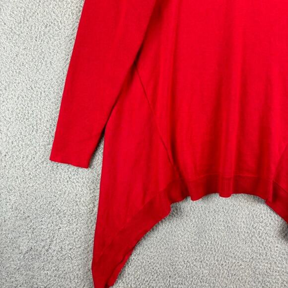 Chicos Featherweight Turtleneck Tunic Sweater Large Cashmere Blend Assymetrical - Picture 3 of 10